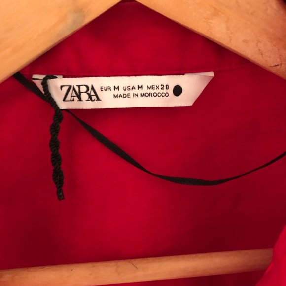 NWOT Zara Ruched, Asymmetrical red dress - Picture 6 of 6